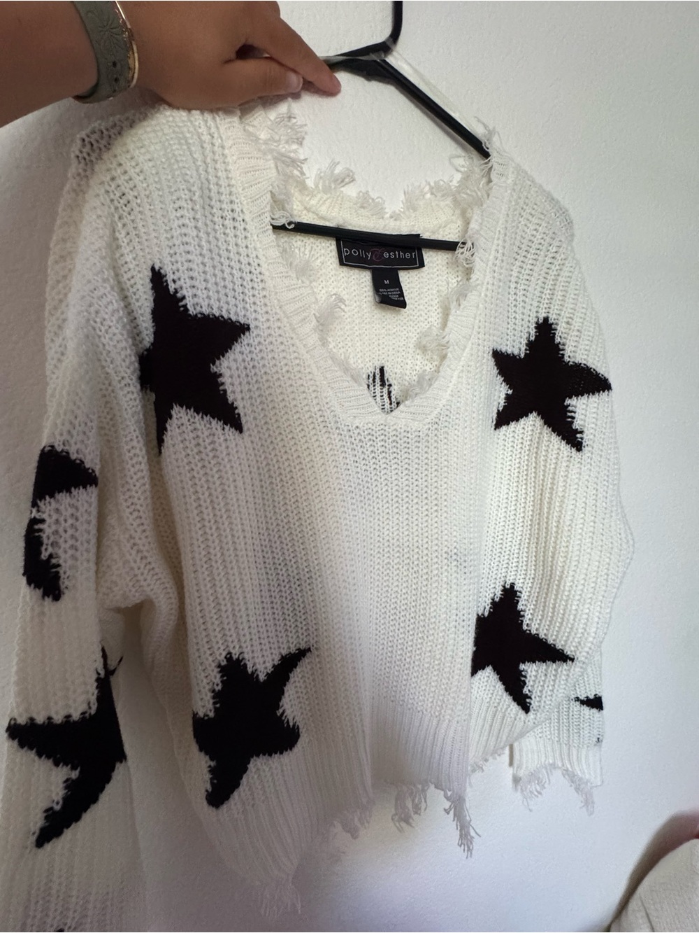 Polly & Esther Boutique Star V-Neck Sweater